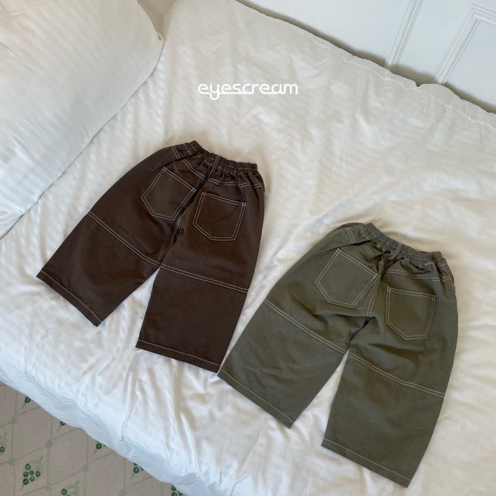 Eyescream - Korean Children Fashion - #childrensboutique - Curve Stitch Cotton Pants