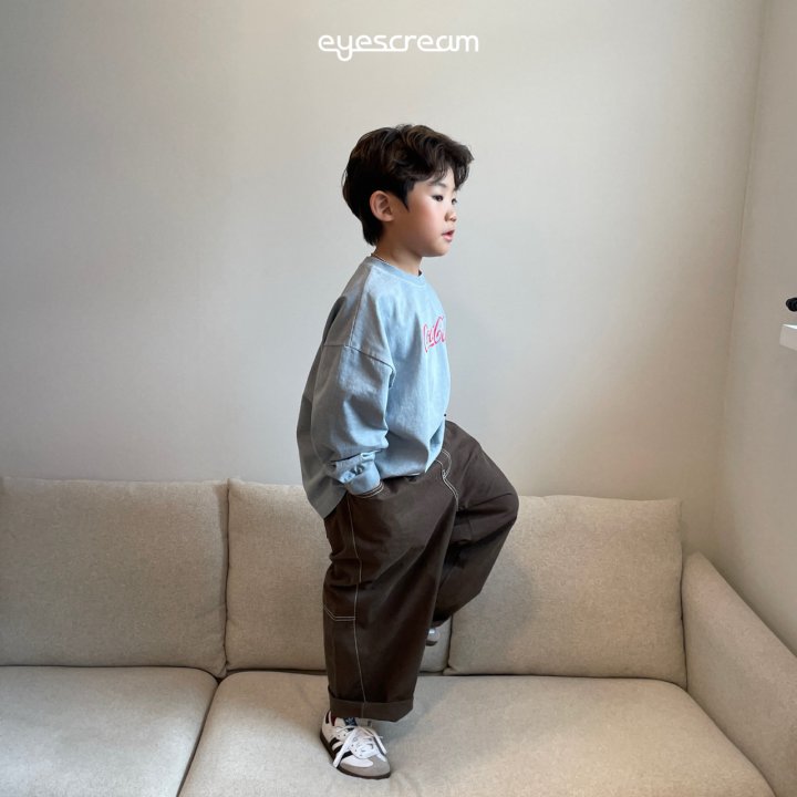 Eyescream - Korean Children Fashion - #discoveringself - Curve Stitch Cotton Pants - 3