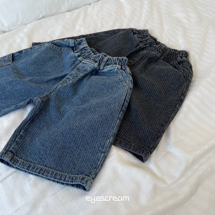 Eyescream - Korean Children Fashion - #fashionkids - Jacquard Bermuda Denim Pants