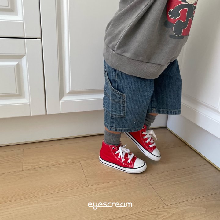 Eyescream - Korean Children Fashion - #kidsstore - Jacquard Bermuda Denim Pants - 4