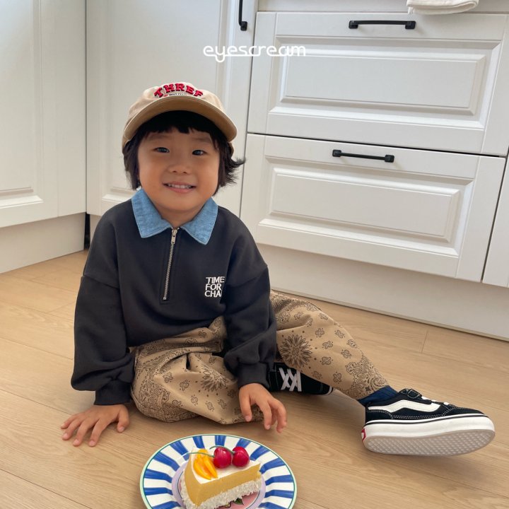 Eyescream - Korean Children Fashion - #littlefashionista - Time Blue Collar Sweatshirt - 7