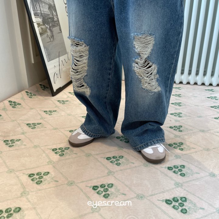 Eyescream - Korean Children Fashion - #littlefashionista - Destroyed Denim Pants - 5