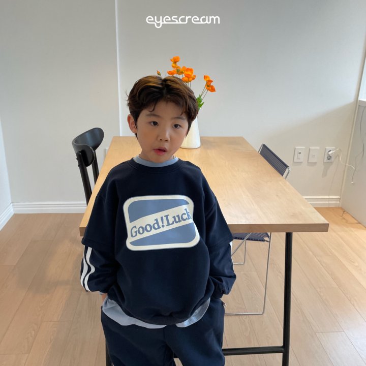 Eyescream - Korean Children Fashion - #Kfashion4kids - Good Luck Layered Sweatshirt - 4