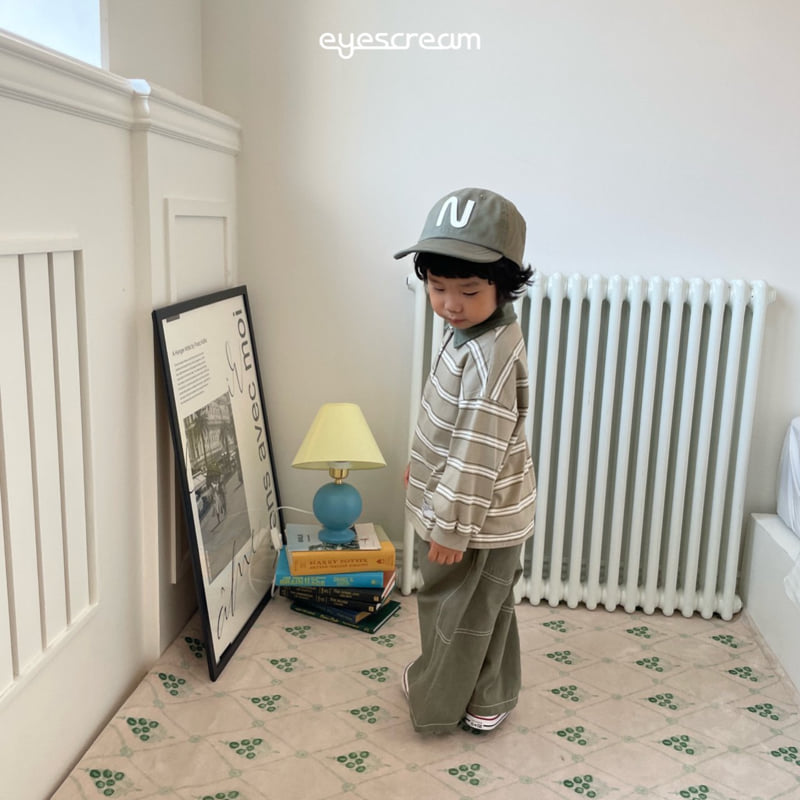 Eyescream - Korean Children Fashion - #littlefashionista - Curve Stitch Cotton Pants - 9