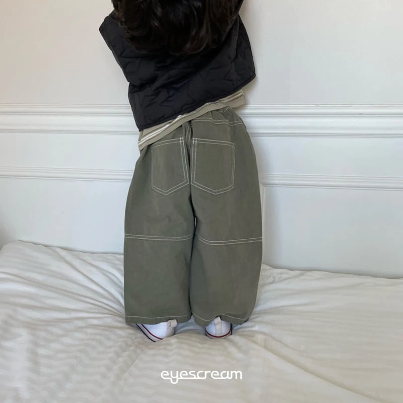 Eyescream - Korean Children Fashion - #minifashionista - Curve Stitch Cotton Pants - 11