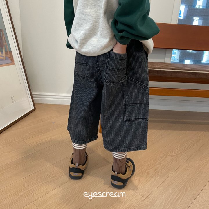Eyescream - Korean Children Fashion - #minifashionista - Jacquard Bermuda Denim Pants - 8