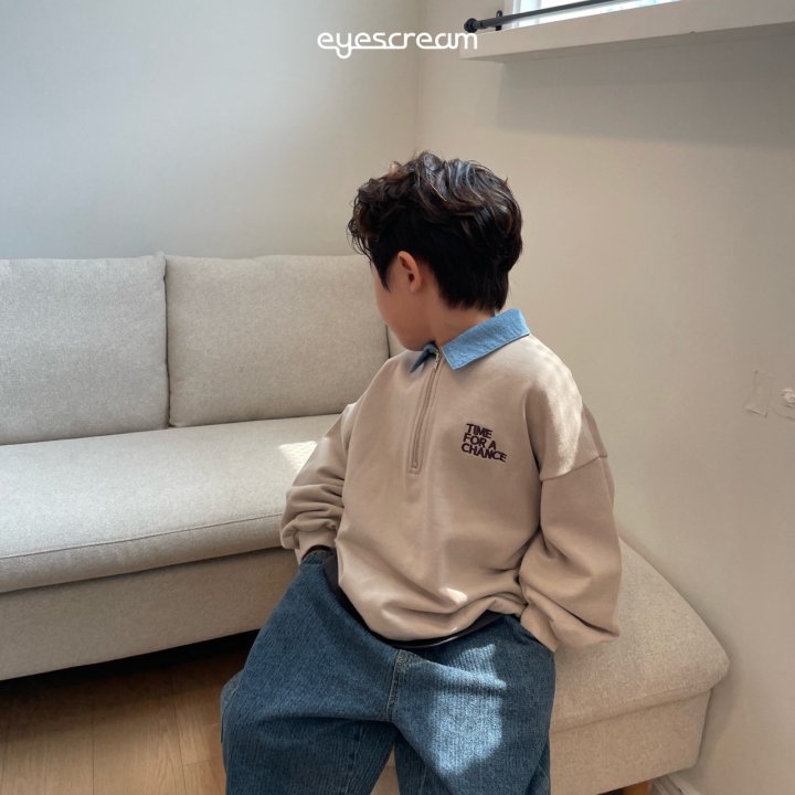 Eyescream - Korean Children Fashion - #prettylittlegirls - Time Blue Collar Sweatshirt - 10