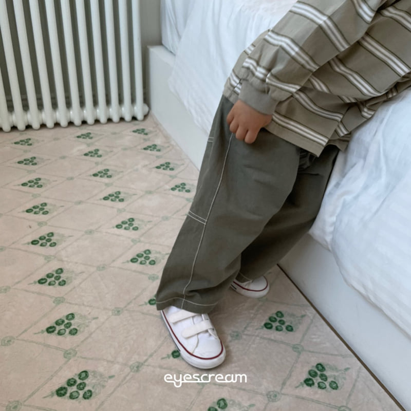 Eyescream - Korean Children Fashion - #prettylittlegirls - Curve Stitch Cotton Pants - 12