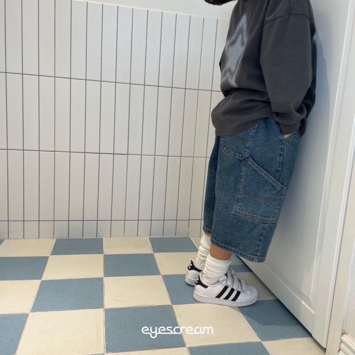 Eyescream - Korean Children Fashion - #prettylittlegirls - Jacquard Bermuda Denim Pants - 9