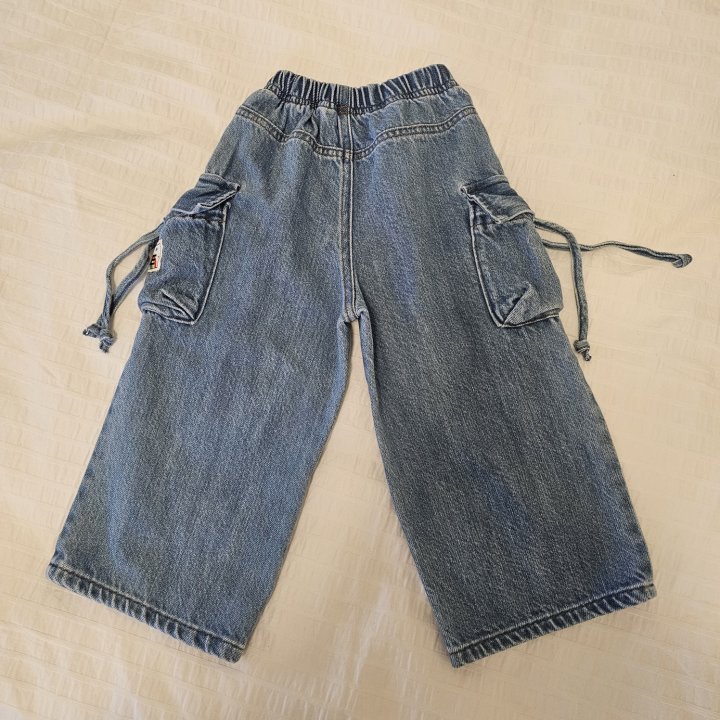 Firstblue - Korean Children Fashion - #Kfashion4kids - Cargo Bermuda Denim Pants - 9