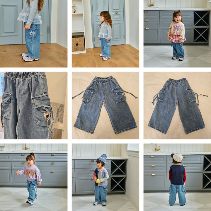 Firstblue - Korean Children Fashion - #childofig - Cargo Bermuda Denim Pants