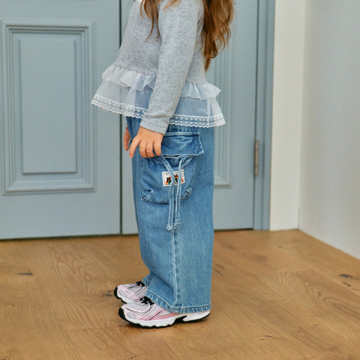 Firstblue - Korean Children Fashion - #childrensboutique - Cargo Bermuda Denim Pants - 2