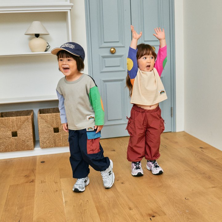 Firstblue - Korean Children Fashion - #designkidswear - Round Patch Raglan Tee - 3