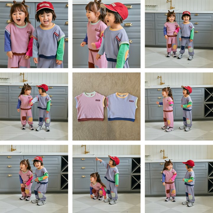 Firstblue - Korean Children Fashion - #designkidswear - Color Waffle Vest