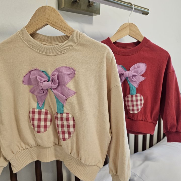 Firstblue - Korean Children Fashion - #designkidswear - Ribbon Cherry Sweatshirt Tee - 11