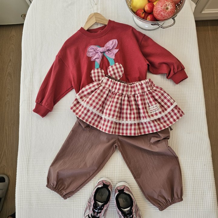 Firstblue - Korean Children Fashion - #discoveringself - Ribbon Cherry Sweatshirt Tee - 12