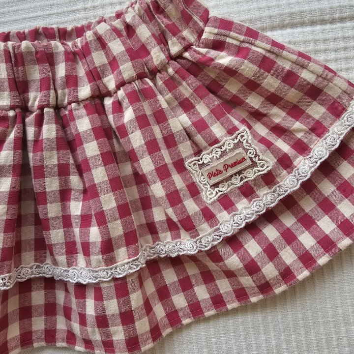 Firstblue - Korean Children Fashion - #kidsshorts - Check Apron Skirt - 11
