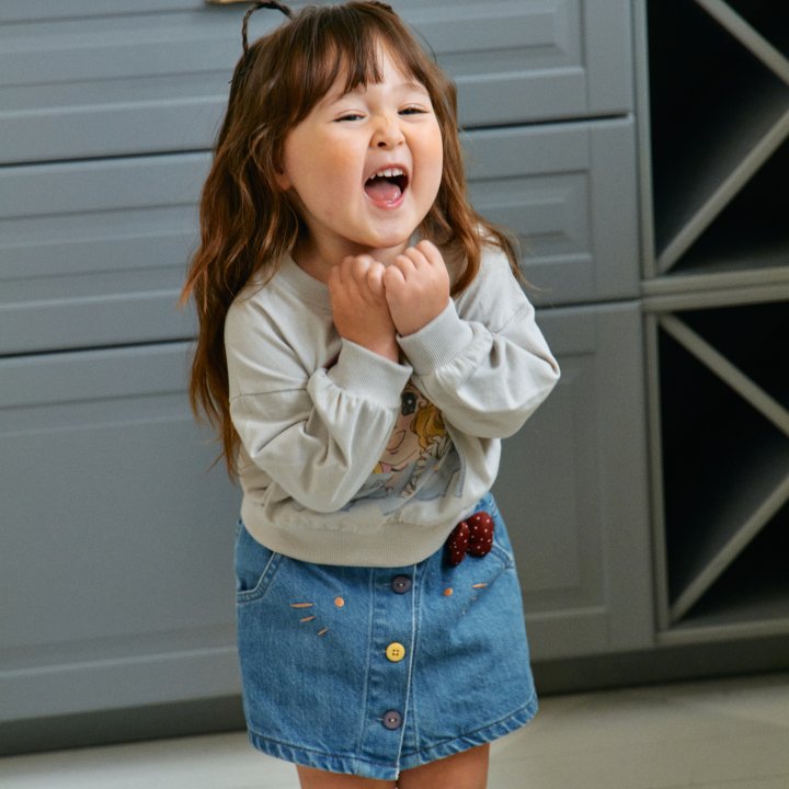 Firstblue - Korean Children Fashion - #kidsshorts - Cats Denim Skirt Pants - 5