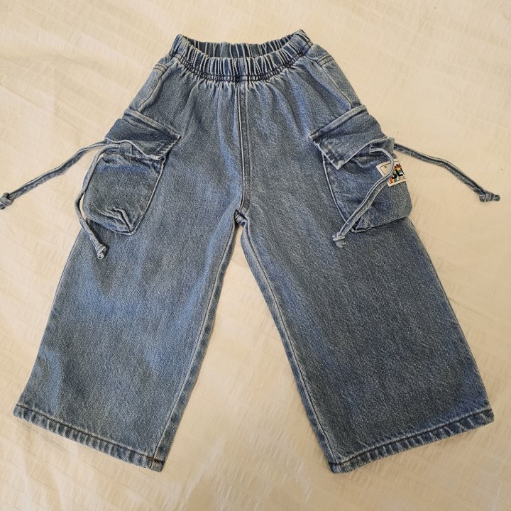 Firstblue - Korean Children Fashion - #kidzfashiontrend - Cargo Bermuda Denim Pants - 8