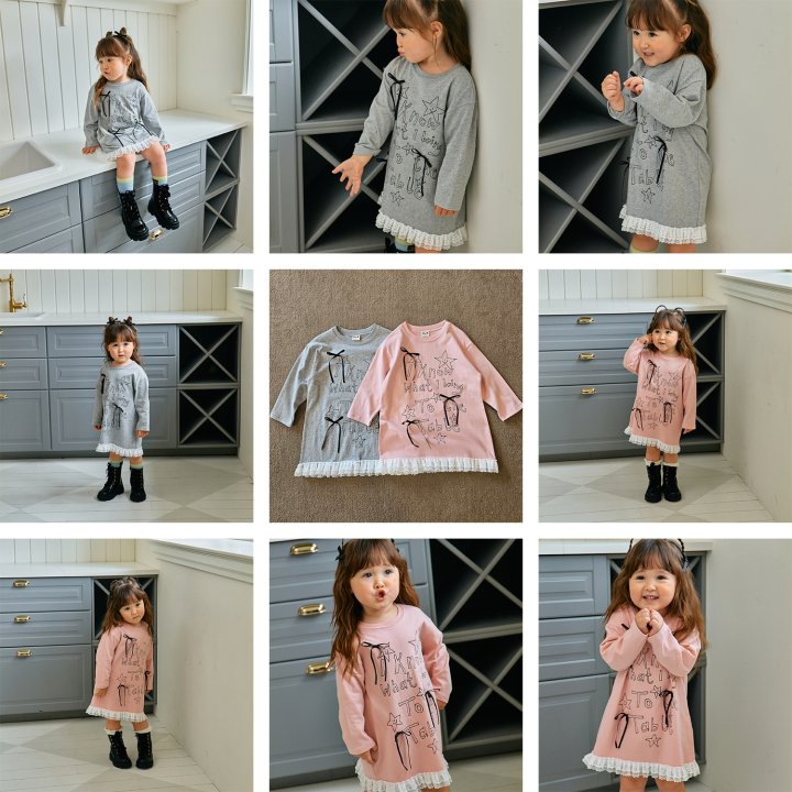 Firstblue - Korean Children Fashion - #littlefashionista - Star Ribbon One-piece