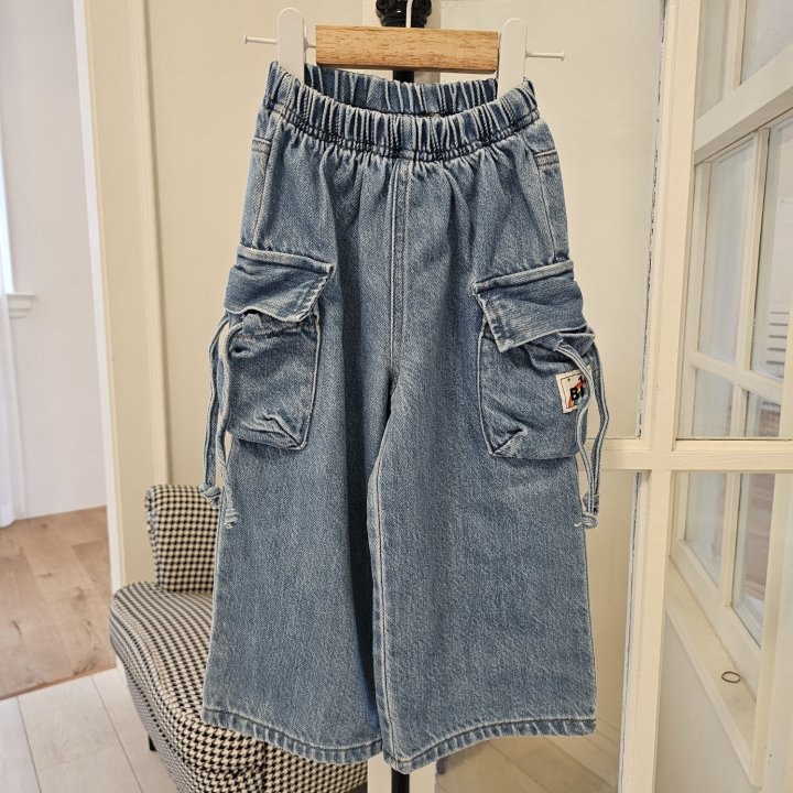 Firstblue - Korean Children Fashion - #littlefashionista - Cargo Bermuda Denim Pants - 10