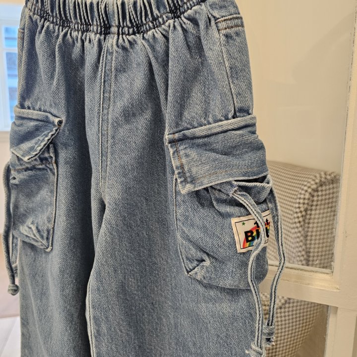 Firstblue - Korean Children Fashion - #magicofchildhood - Cargo Bermuda Denim Pants - 11