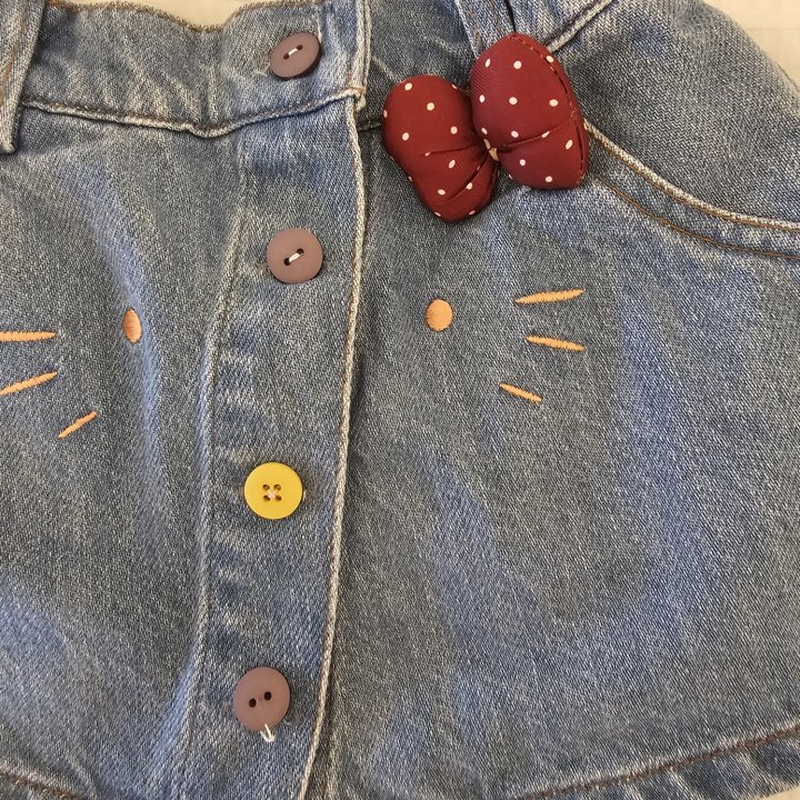 Firstblue - Korean Children Fashion - #magicofchildhood - Cats Denim Skirt Pants - 10