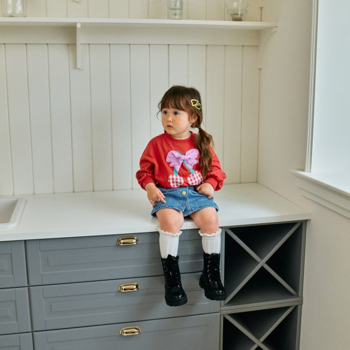 Firstblue - Korean Children Fashion - #prettylittlegirls - Ribbon Cherry Sweatshirt Tee - 5