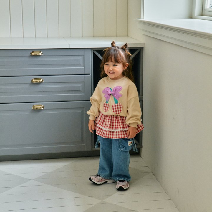 Firstblue - Korean Children Fashion - #stylishchildhood - Ribbon Cherry Sweatshirt Tee - 8