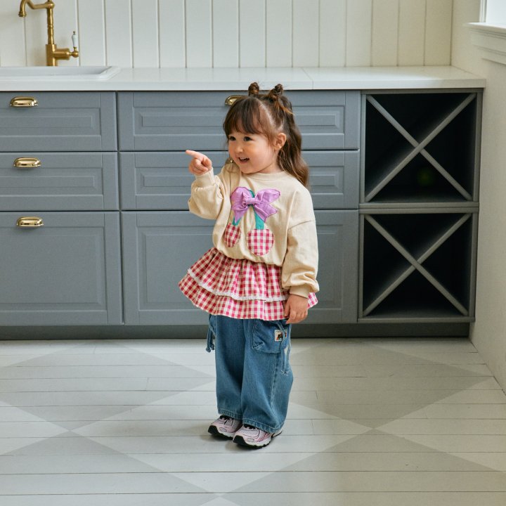 Firstblue - Korean Children Fashion - #todddlerfashion - Check Apron Skirt - 3