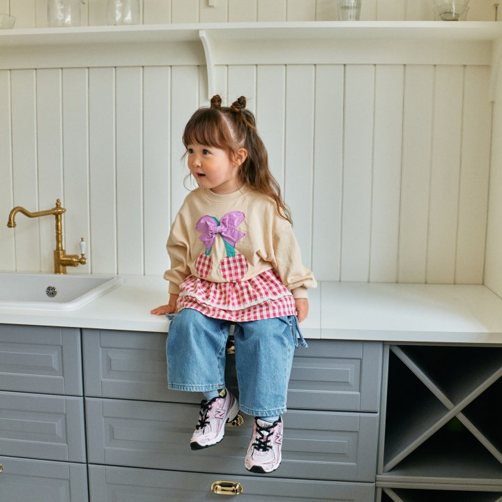 Firstblue - Korean Children Fashion - #toddlerclothing - Ribbon Cherry Sweatshirt Tee - 7