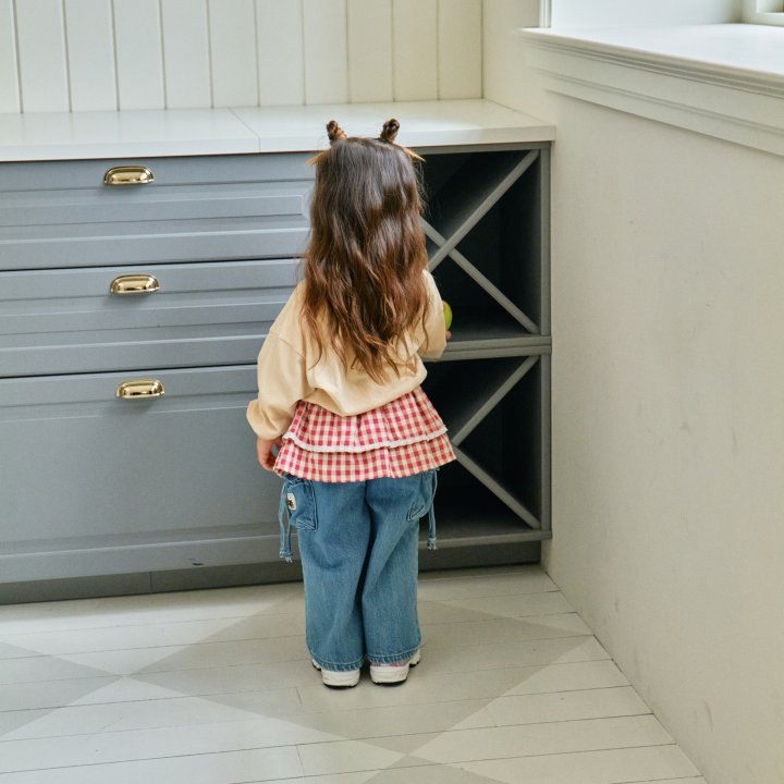 Firstblue - Korean Children Fashion - #todddlerfashion - Check Apron Skirt - 4