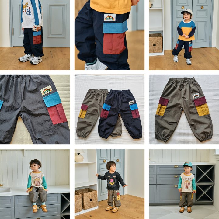 Firstblue - Korean Children Fashion - #toddlerclothing - Wide Collar Pocket Pants