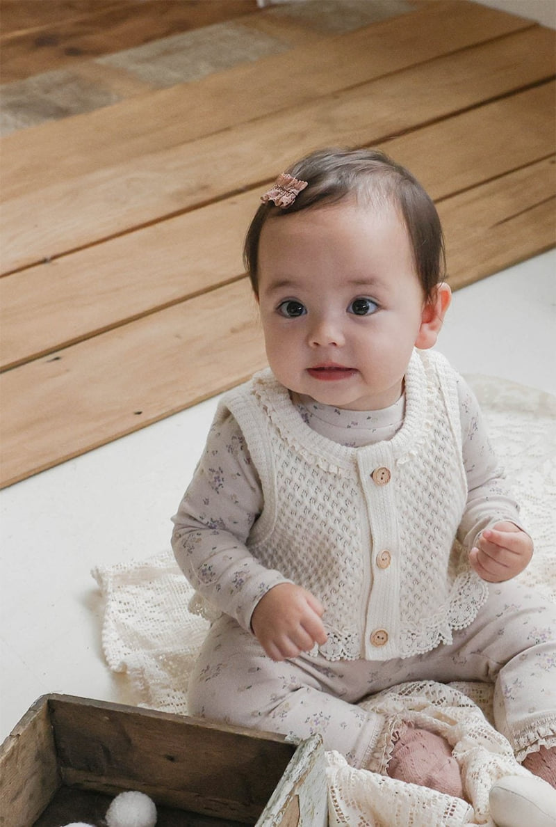 Flo - Korean Baby Fashion - #babyootd - Bebe Frill-Up Flower Set - 5