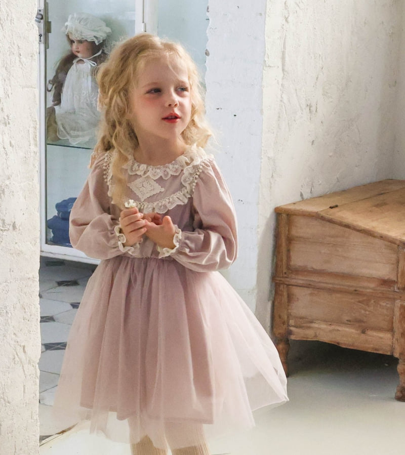 Flo - Korean Children Fashion - #discoveringself - Plea One-piece (Pink) - 4