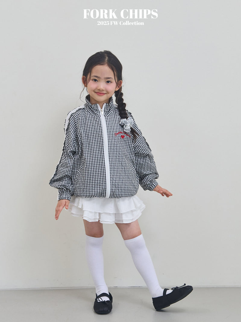 Fork Chips - Korean Children Fashion - #Kfashion4kids - Berry Check Jacket - 2