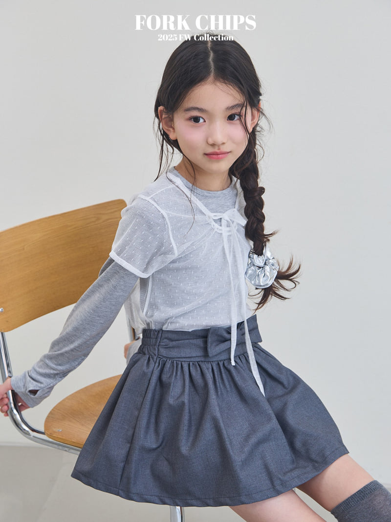 Fork Chips - Korean Children Fashion - #Kfashion4kids - Blerry Ribbon Skirt - 5