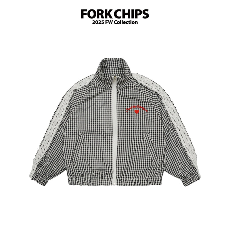 Fork Chips - Korean Children Fashion - #childofig - Berry Check Jacket - 7