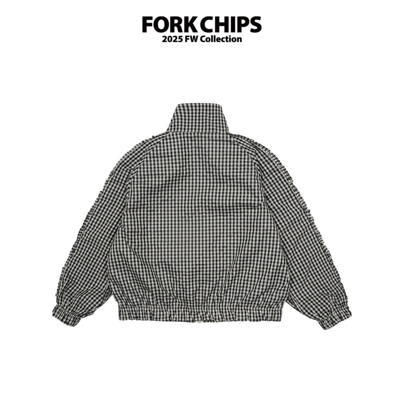 Fork Chips - Korean Children Fashion - #childofig - Berry Check Jacket - 8