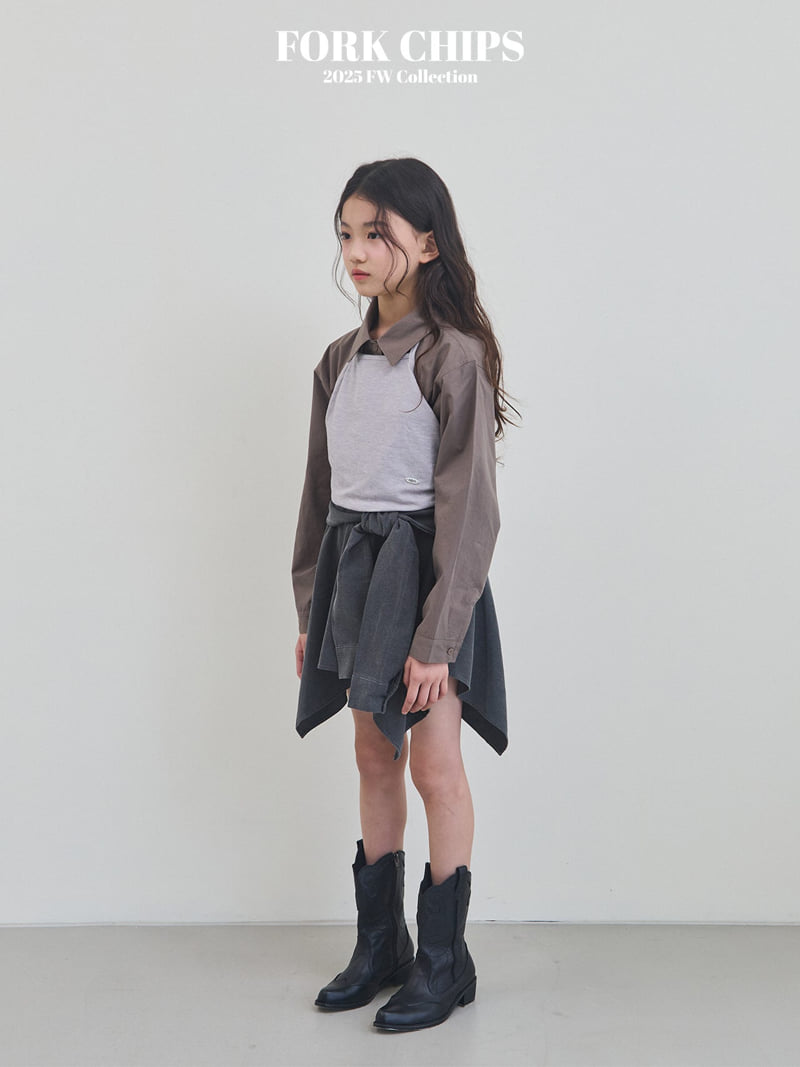 Fork Chips - Korean Children Fashion - #childofig - Tie Waist Skirt - 4