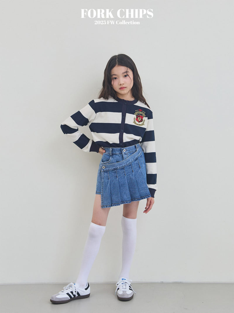 Fork Chips - Korean Children Fashion - #childrensboutique - Kinder Denim Wrap Skirt