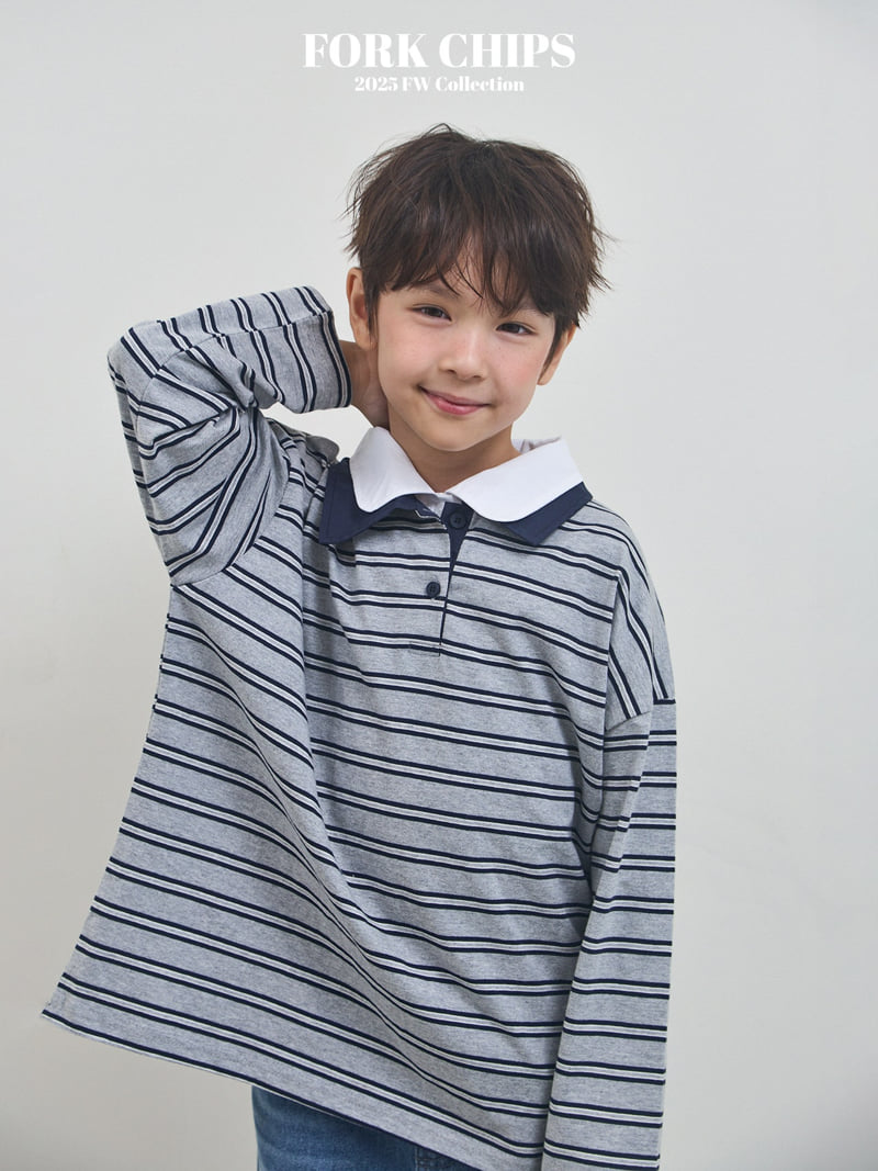 Fork Chips - Korean Children Fashion - #designkidswear - Bold Collar Tee - 8