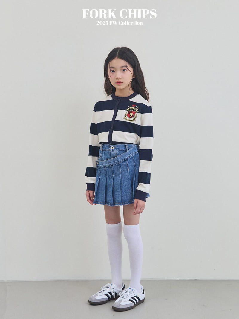 Fork Chips - Korean Children Fashion - #designkidswear - Kinder Denim Wrap Skirt - 2