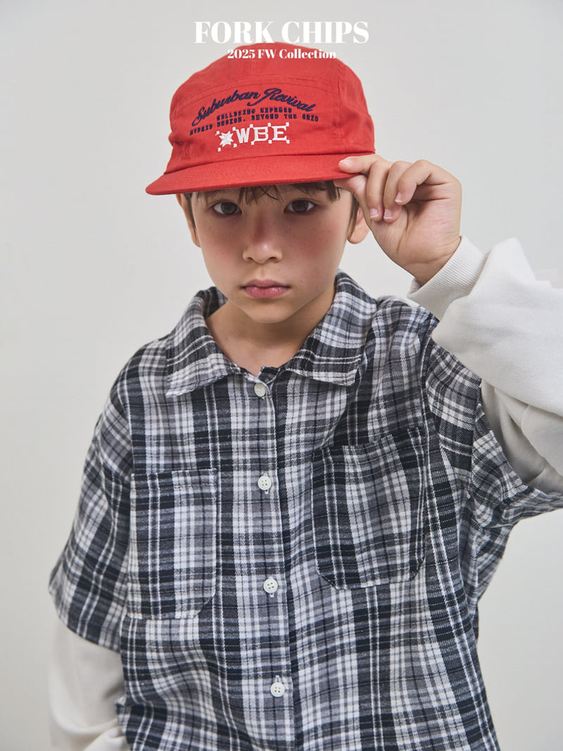 Fork Chips - Korean Children Fashion - #fashionkids - Washed Check Shirt - 5