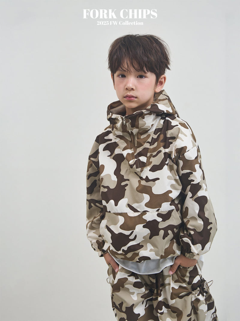 Fork Chips - Korean Children Fashion - #fashionkids - Camo Anorak Hoodie - 2