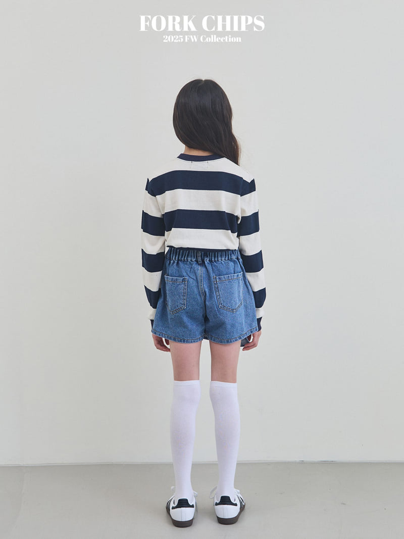 Fork Chips - Korean Children Fashion - #discoveringself - Kinder Denim Wrap Skirt - 4