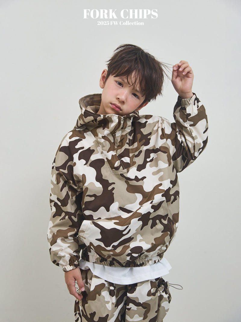 Fork Chips - Korean Children Fashion - #kidsshorts - Camo Cargo Pants - 2