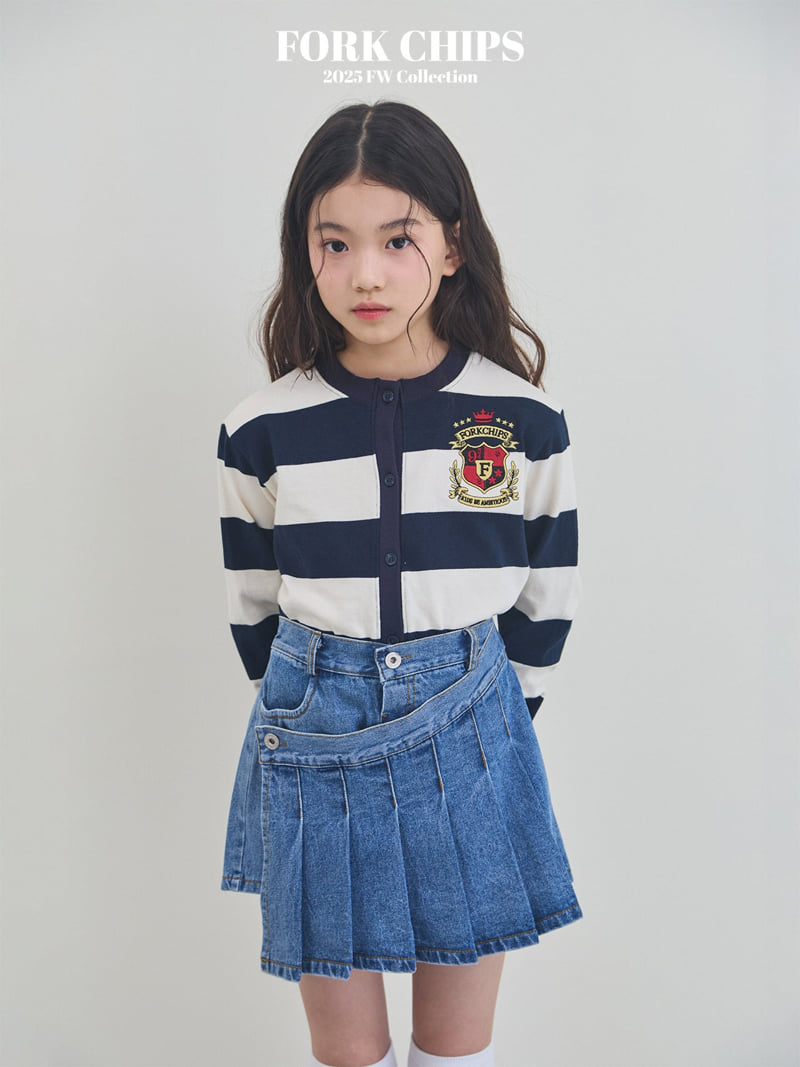 Fork Chips - Korean Children Fashion - #kidsshorts - Kinder Denim Wrap Skirt - 5