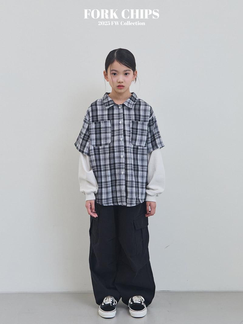 Fork Chips - Korean Children Fashion - #kidsstore - Washed Check Shirt - 7