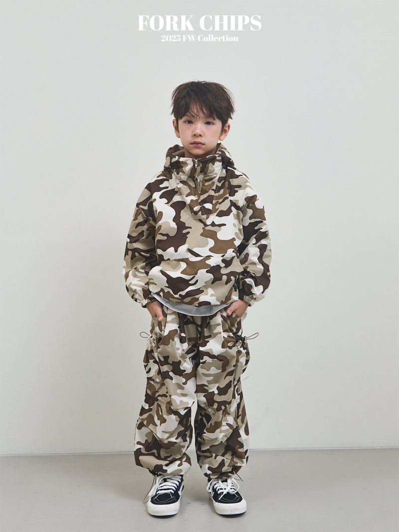 Fork Chips - Korean Children Fashion - #kidsshorts - Camo Anorak Hoodie - 4